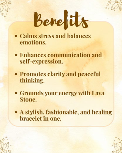 Premium Amazonite Lava Bracelet (Emotional Balance, Truth & Calm Communication)