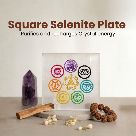 Square Selenite Plate (Cleansing, Charging & Energy Amplification)