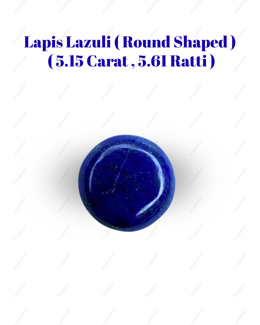 Natural Lapis Lazuli Gemstone – Round Shape (5.15 Carat | 5.61 Ratti)