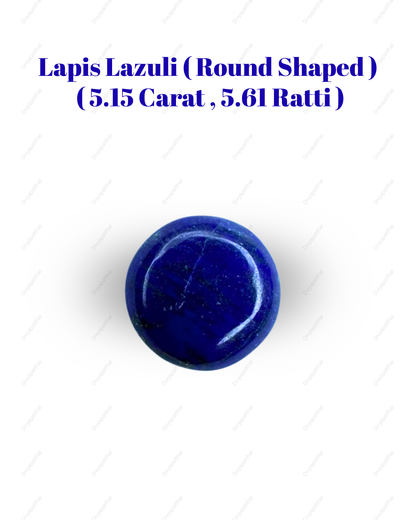 Natural Lapis Lazuli Gemstone – Round Shape (5.15 Carat | 5.61 Ratti)