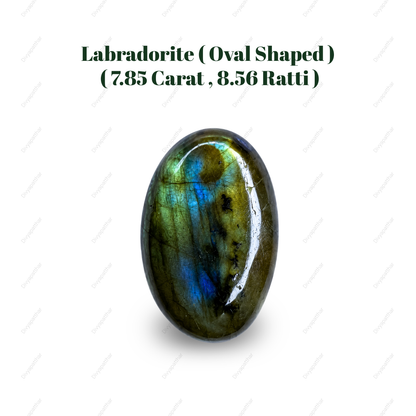 Natural Labradorite Gemstone – Oval Shape (7.85 Carat | 8.56 Ratti)