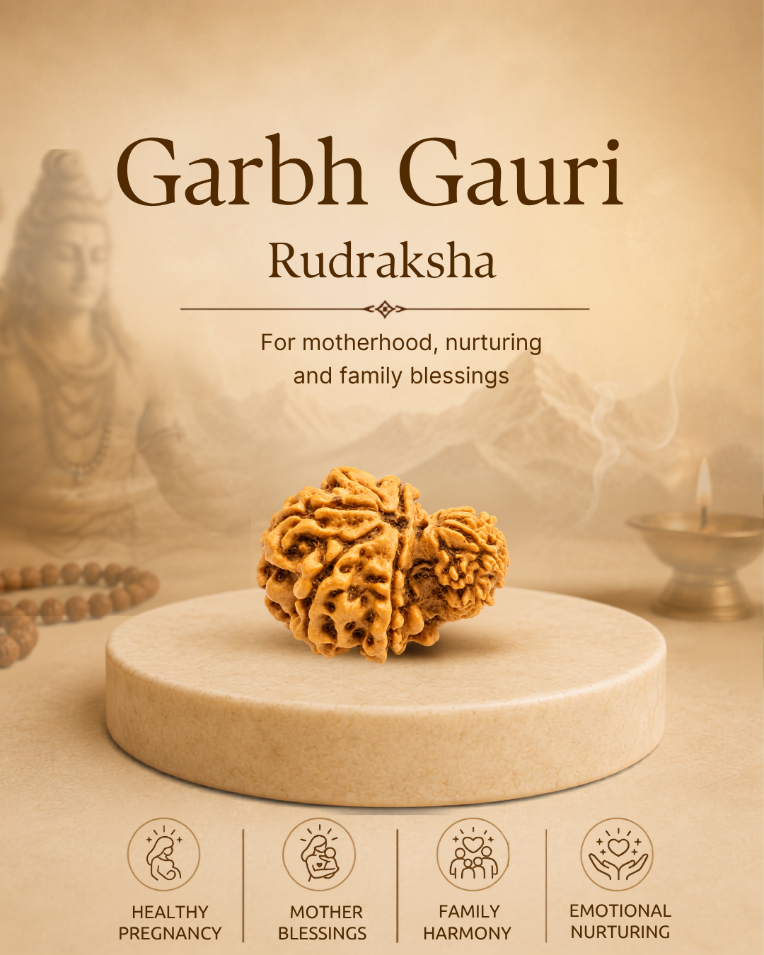 Garbh Gauri Rudraksha (Natural | Nepal Origin)