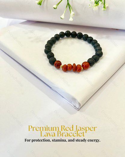 Premium Red Jasper Lava Bracelet (Strength, Stability & Grounded Confidence)