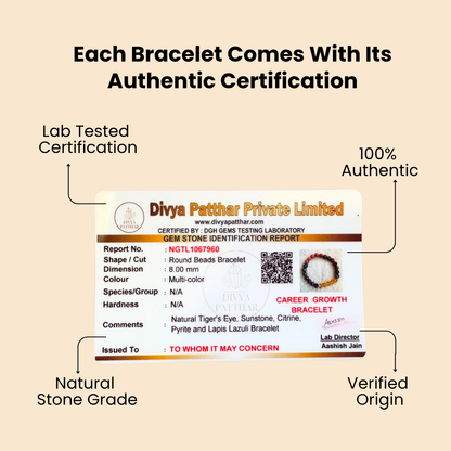 Natural Career Growth Bracelet (Focus, Ambition & Prosperity)