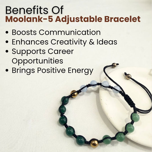 Moolank 5 Power Adjustable Bracelet (Adaptability, Confidence & Mental Clarity)