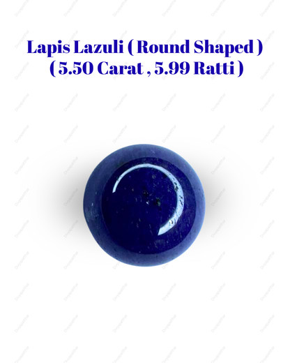 Natural Lapis Lazuli Gemstone – Round Shape (5.50 Carat | 5.99 Ratti)