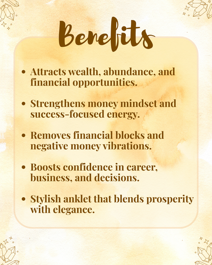 Natural Money Magnet Anklet (Wealth Attraction, Success & Stylish Abundance)