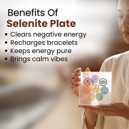 Square Selenite Plate (Cleansing, Charging & Energy Amplification)