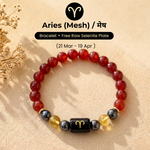 Aries (मेष राशि) Zodiac Carnelian, Hematite & Citrine Bracelet