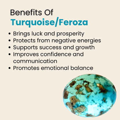 Natural Turquoise (Feroza) Gemstone – Oval Shape (40.10 Carat | 43.70 Ratti)