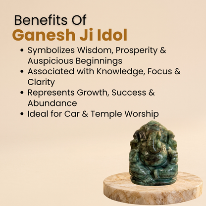 Natural Emerald (Panna) Ganesh Idol (171 Carat | LBH: 4 × 1.8 × 3.2 cm)