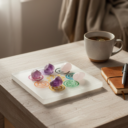 Square Selenite Plate (Cleansing, Charging & Energy Amplification)