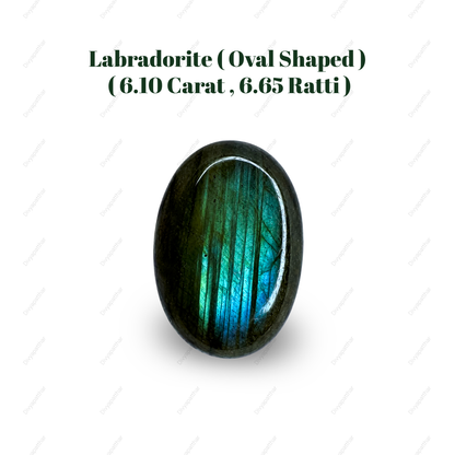 Natural Labradorite Gemstone – Oval Shape (6.10 Carat | 6.65 Ratti)