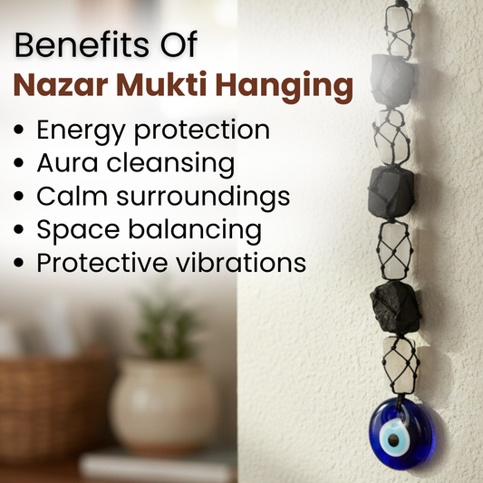 Nazar Mukti Hanging (Black Tourmaline & Selenite with Evil Eye)