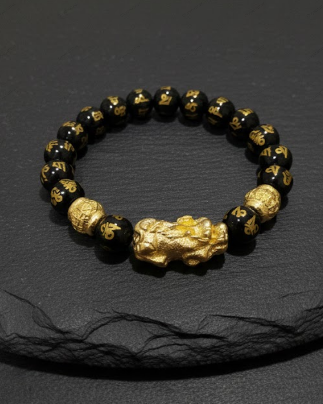 Pixiu Black Obsidian Bracelet – Wealth, Clarity & Protection (10mm Bead)