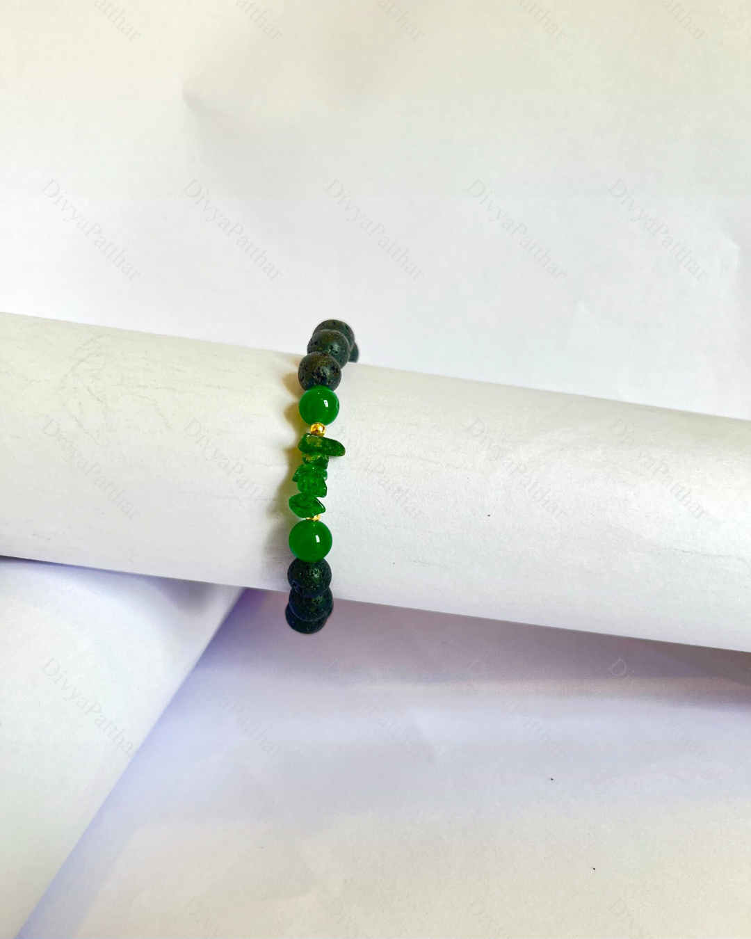 Premium Green Aventurine Lava Bracelet (Good Luck, Growth & Positive Opportunities)