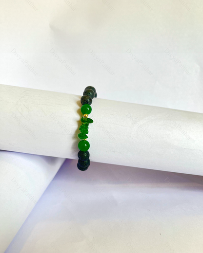 Premium Green Aventurine Lava Bracelet (Good Luck, Growth & Positive Opportunities)
