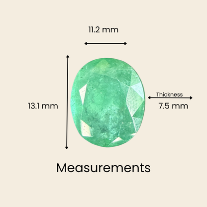 Natural Emerald (Panna) Gemstone – Oval Shape (7.25 Carat | 7.90 Ratti | 13.1 × 11.2 × 7.5 mm)