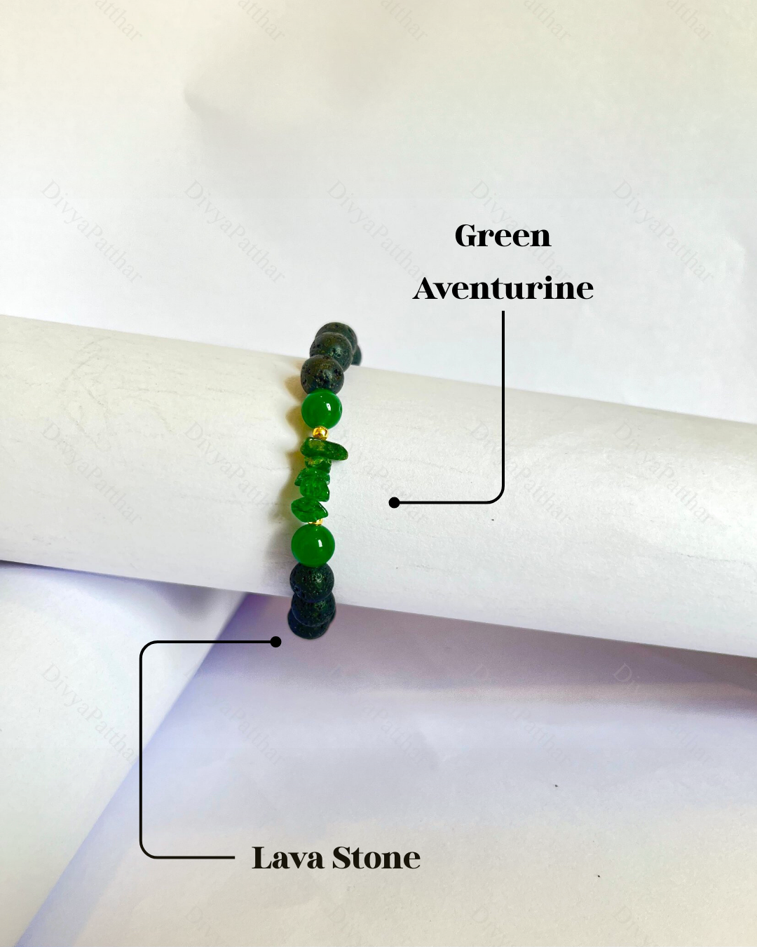 Premium Green Aventurine Lava Bracelet (Good Luck, Growth & Positive Opportunities)