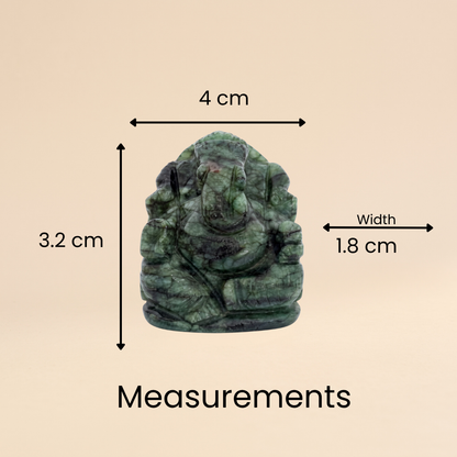 Natural Emerald (Panna) Ganesh Idol (171 Carat | LBH: 4 × 1.8 × 3.2 cm)