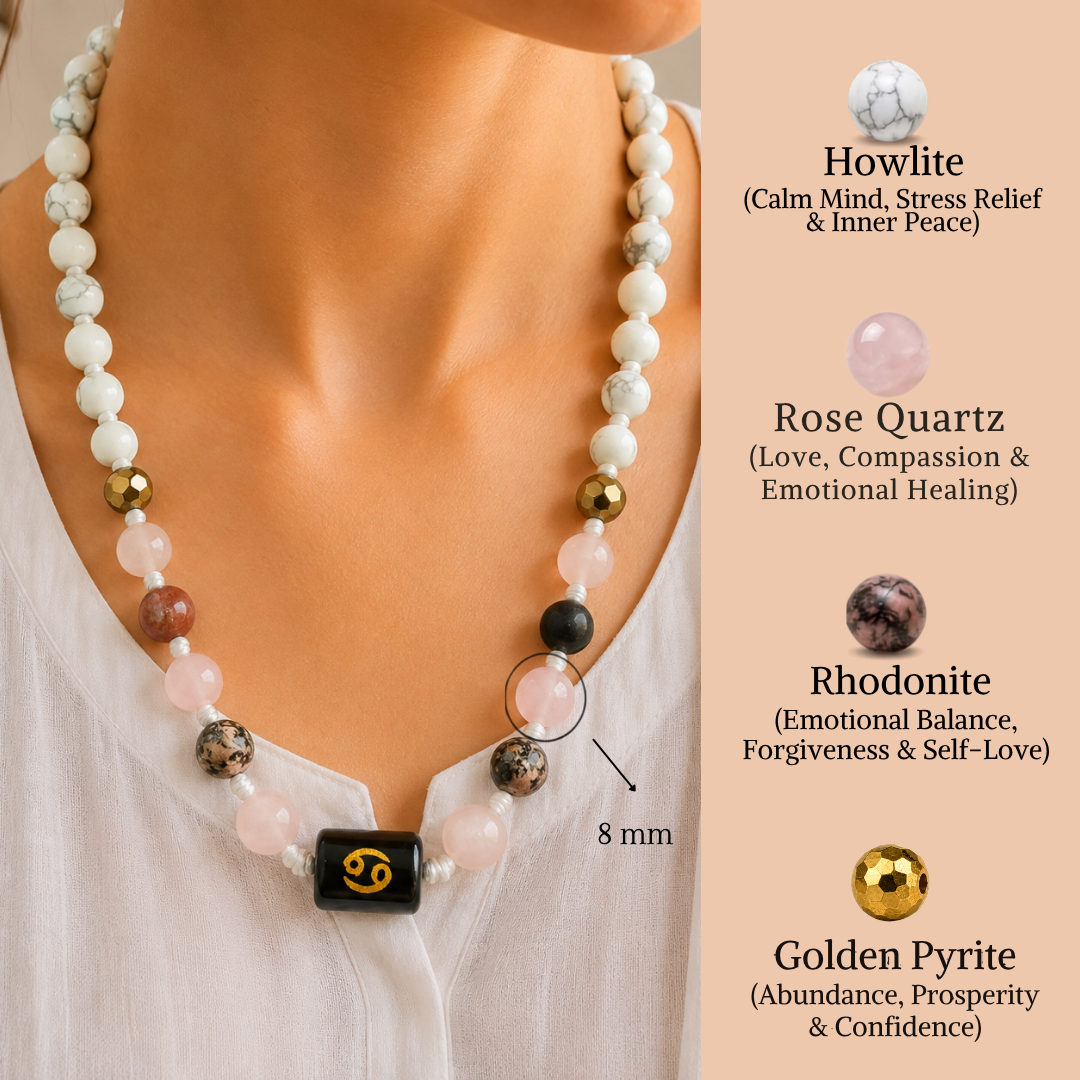 Cancer Zodiac Mala – Emotional Balance, Love & Inner Peace