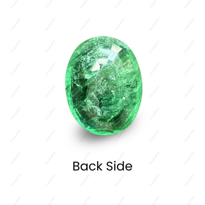Natural Emerald (Panna) Gemstone – Oval Shape (7.05 Carat | 7.68 Ratti | 13.6 × 10.7 × 6.9 mm)