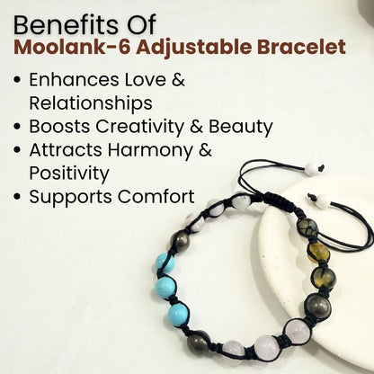 Moolank 6 Power Adjustable Bracelet (Love, Balance & Inner Strength)