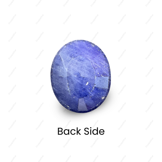 Natural Blue Sapphire (Neelam) Gemstone – Oval Shape (6.40 Carat | 6.97 Ratti | 11.80 × 9.7 × 5.1 mm)