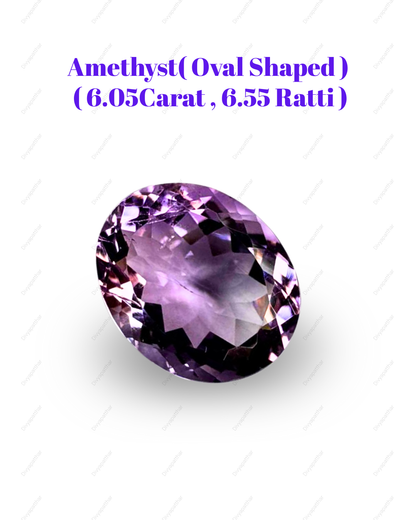 Natural Amethyst Gemstone – Oval Shape (6.05 Carat | 6.55 Ratti)