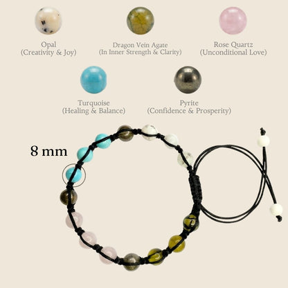 Moolank 6 Power Adjustable Bracelet (Love, Balance & Inner Strength)