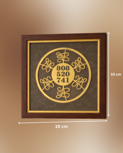 Money Attraction Yantra on Raw Pyrite Frame (Wealth, Prosperity & Financial Energy Activation)