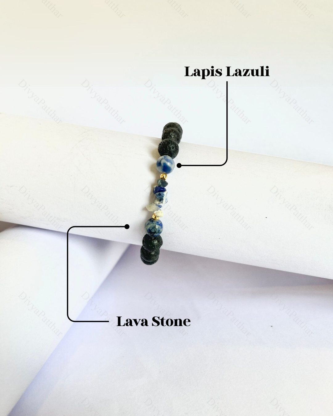 Premium Lapis Lazuli Lava Bracelet (Wisdom, Communication & Truth Alignment)