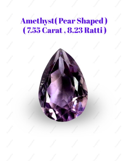 Natural Amethyst Gemstone – Pear Shape (7.55 Carat | 8.23 Ratti)
