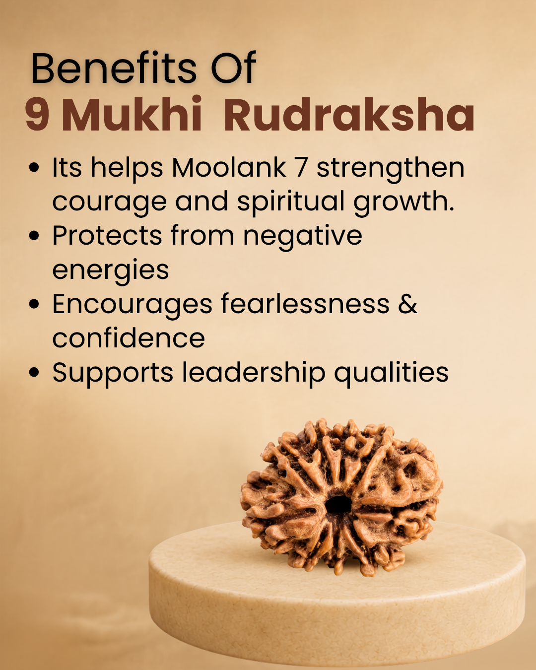 9 Mukhi Rudraksha for Moolank 7 and Spiritual Seekers Ruled by Ketu (Natural | Nepal Origin)