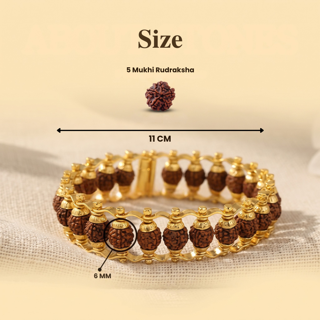 Golden Powerful Rudraksh Bracelet – Strength, Protection & Divine Energy