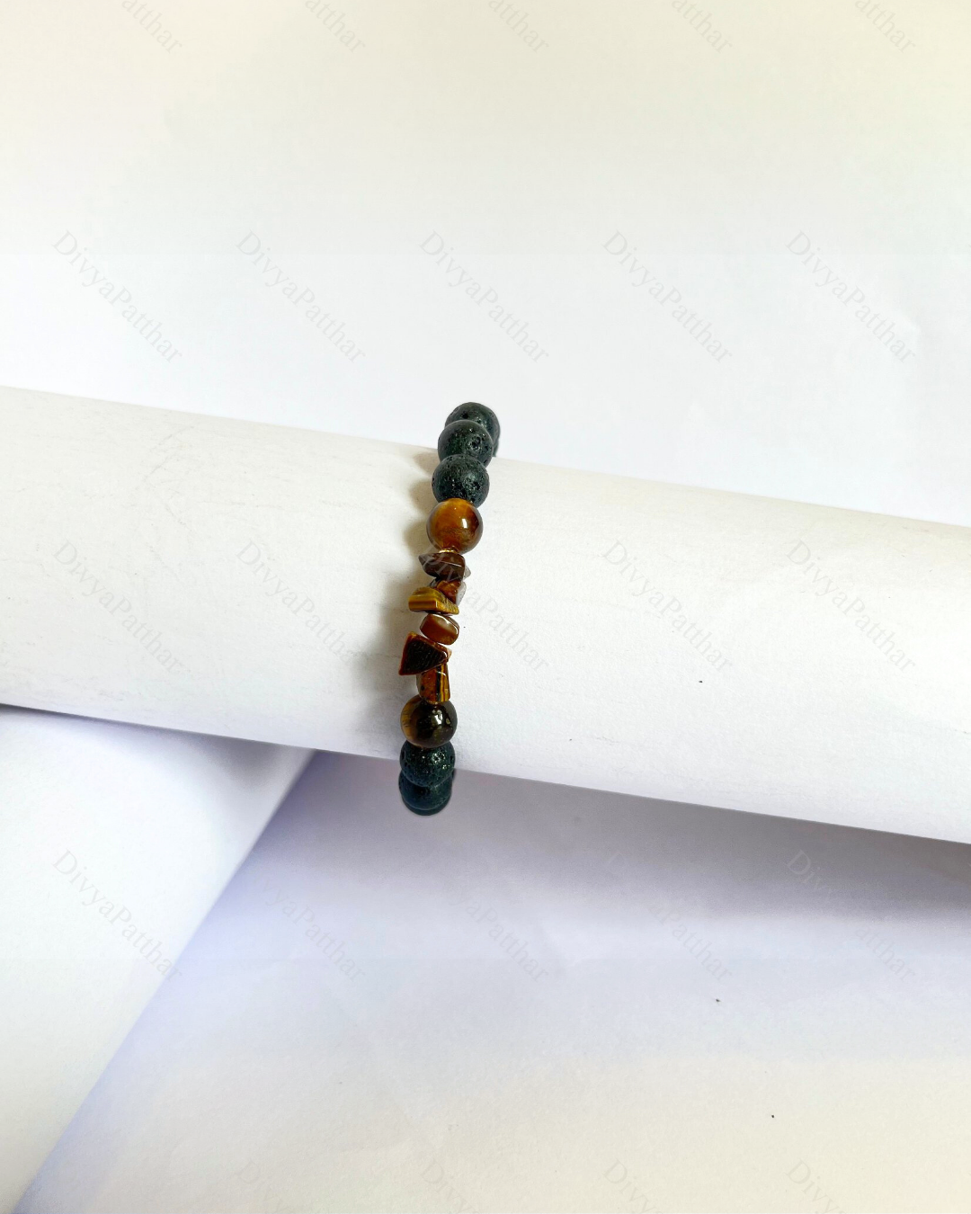 Premium Tiger Eye Lava Bracelet (Protection, Willpower & Confident Action)