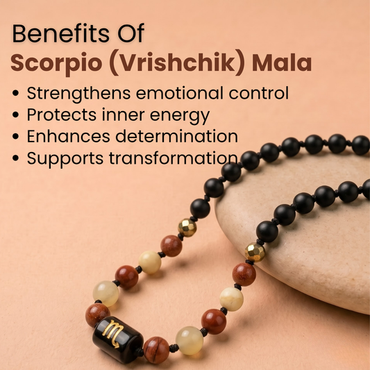 Scorpio Zodiac Mala – Protection, Strength & Emotional Stability