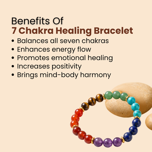 NATURAL 7 CHAKRA HEALING BRACELET (BALANCE, PROTECTION & SUCCESS)