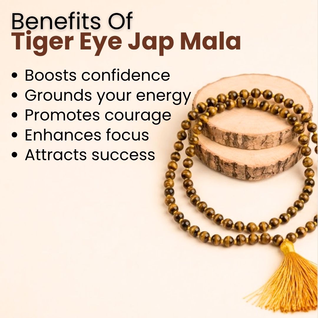 Tiger Eye Jap Mala – Courage, Clarity & Protection