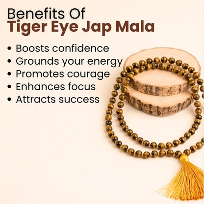 Tiger Eye Jap Mala – Courage, Clarity & Protection