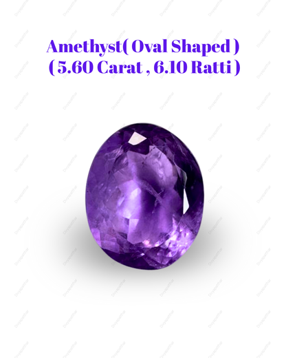 Natural Amethyst Gemstone – Oval Shape (5.60 Carat | 6.10 Ratti)