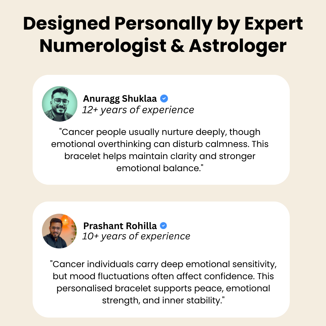 Cancer (कर्क राशि) Zodiac Howlite, Rose Quartz & Rhodonite Bracelet