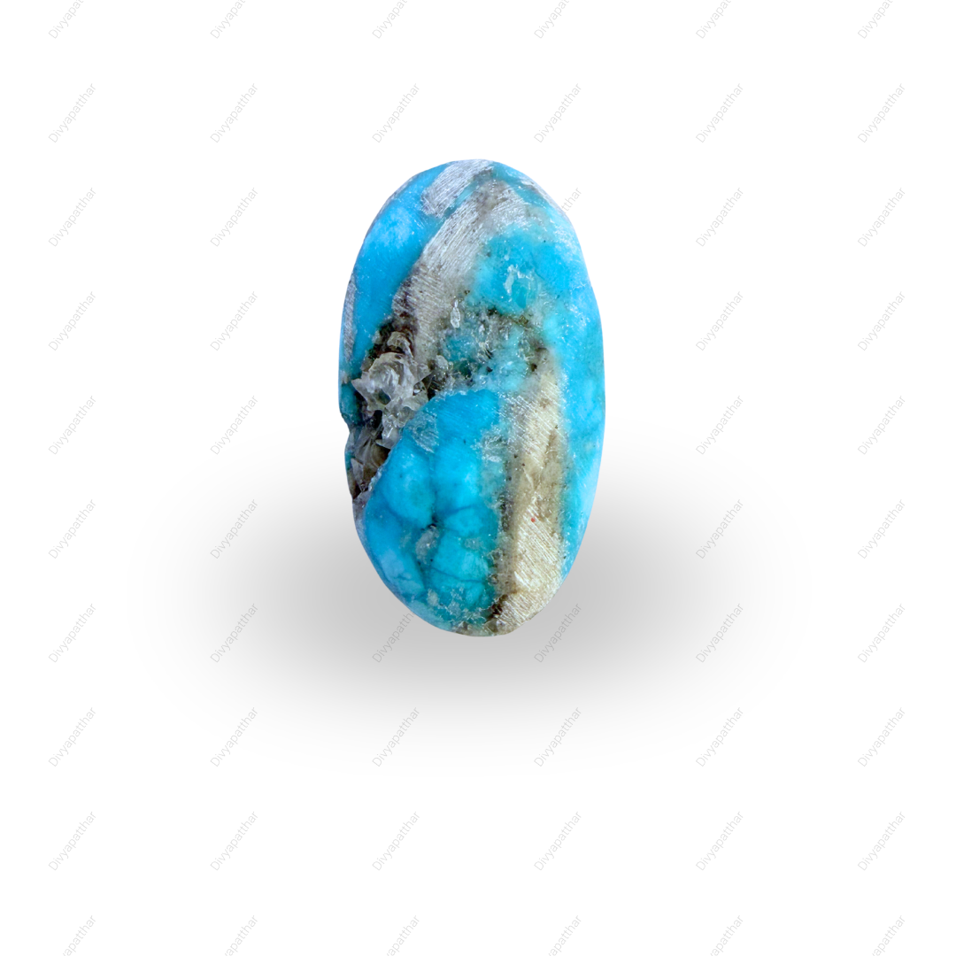 Natural Turquoise (Feroza) Gemstone – Oval Shape (36.15 Carat | 39.40 Ratti)