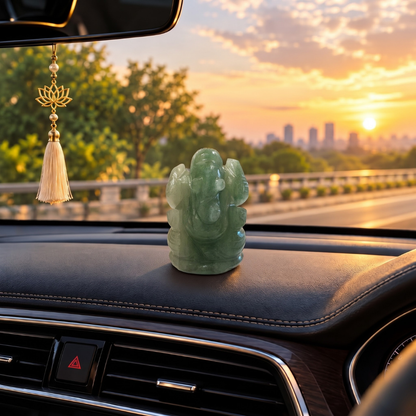 Natural Green Aventurine Ganesh Idol (82.38 Gram | LBH: 6 × 3 × 3.7 cm)