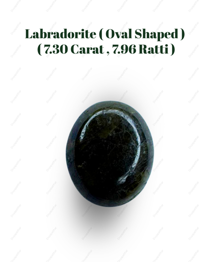 Natural Labradorite Gemstone – Oval Shape (7.30 Carat | 7.96 Ratti)