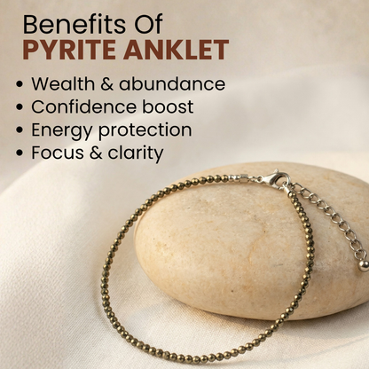 Natural Pyrite Anklet (Wealth, Protection & Confidence Energy)