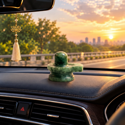 Natural Emerald (Panna) Shivling Idol (158 Carat | LBH: 3.2 × 2.6 × 4 cm)