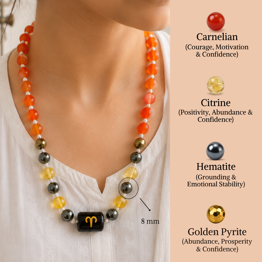 Aries Zodiac Mala – Courage, Confidence & Success
