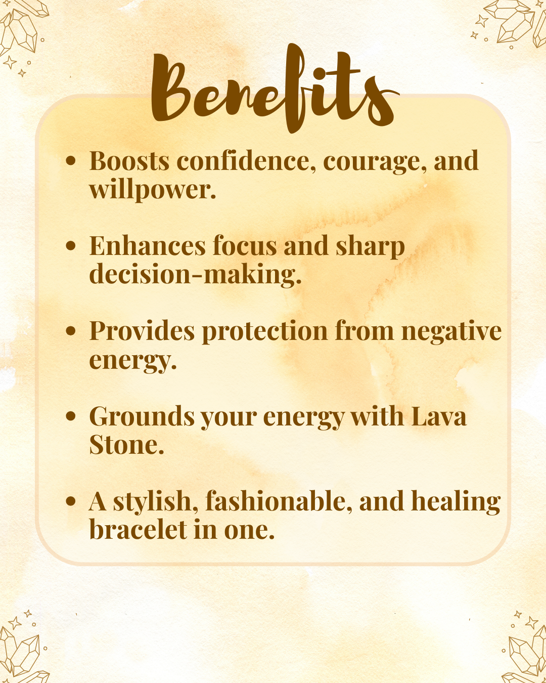 Premium Tiger Eye Lava Bracelet (Protection, Willpower & Confident Action)