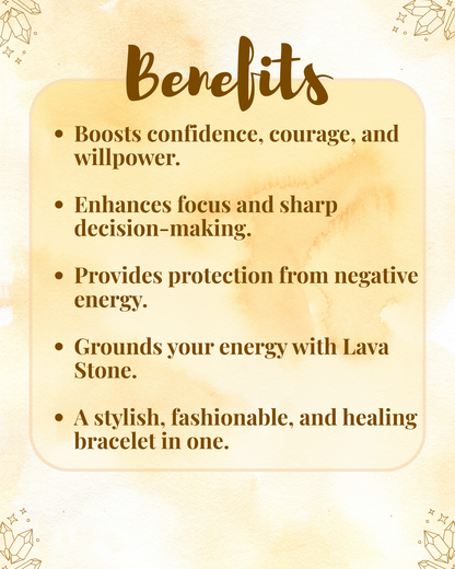 Premium Tiger Eye Lava Bracelet (Protection, Willpower & Confident Action)